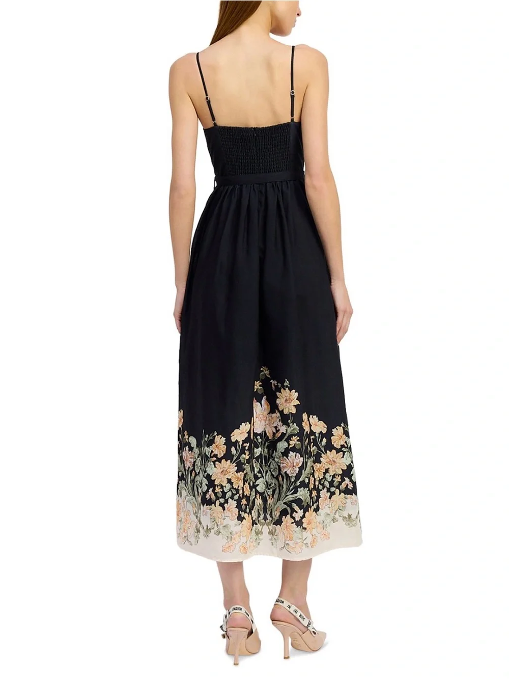 En Saison Iris Midi Dress – Black Floral – Size Medium – NWT